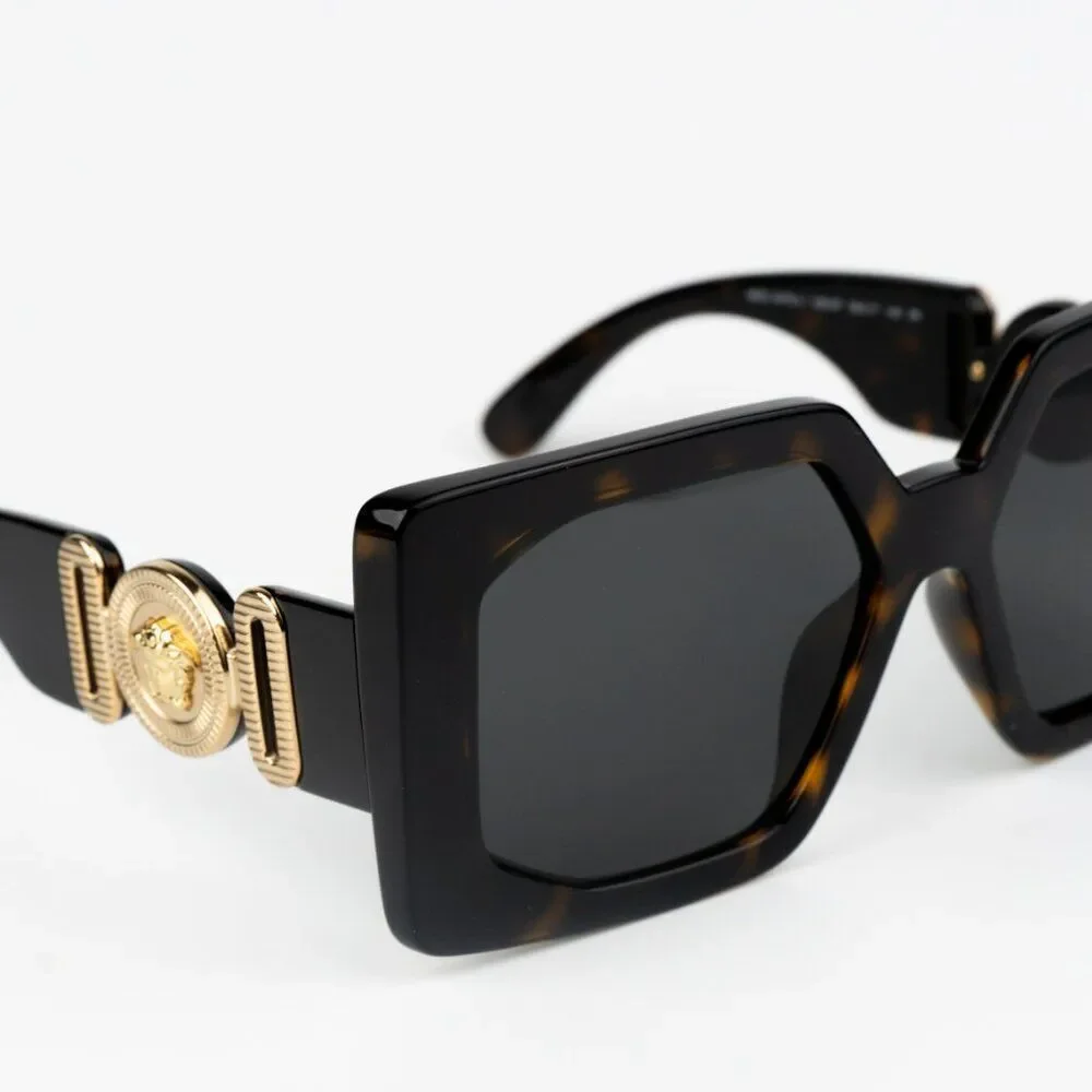 NEW Versace VE4478U 108/87 Havana Dark Grey Square Women Sunglasses